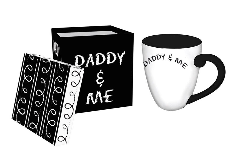 Black Ink Ceramic Cup O' Joe w/Box, 18 oz., Daddy & Me,3mct5592f