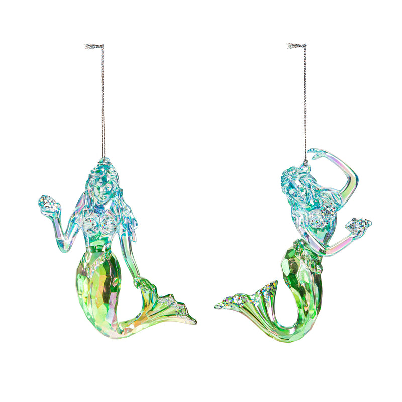 Ombre and Glitter Mermaid Hanging Décor, 2 Asst,3orn026