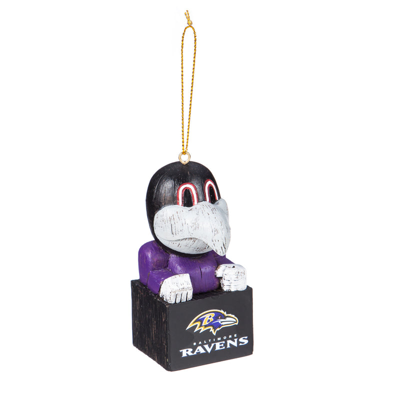 Team Sports America Mascot Ornament,  Baltimore Ravens, 1.5'' x 3.5 '' x 1.6'' inches