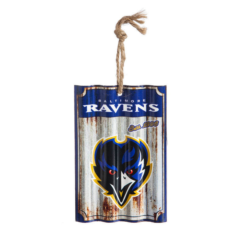 Team Sports America Baltimore Ravens Corrugated Metal Ornament