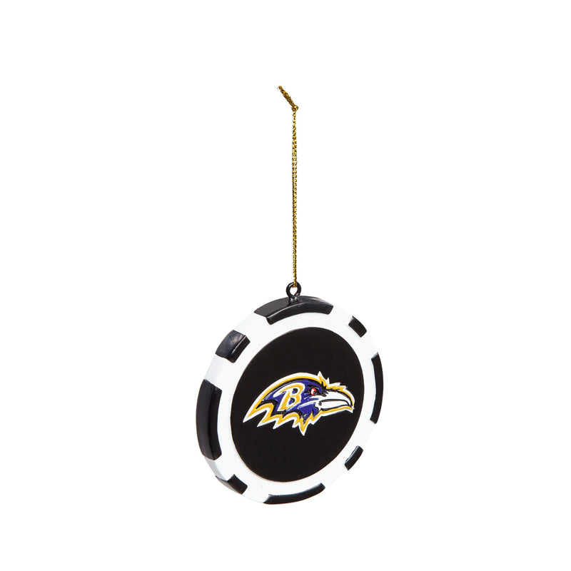 Evergreen Enterprises NFL Baltimore Ravens Game Chip DesignOrnament, Team Colors, One Size
