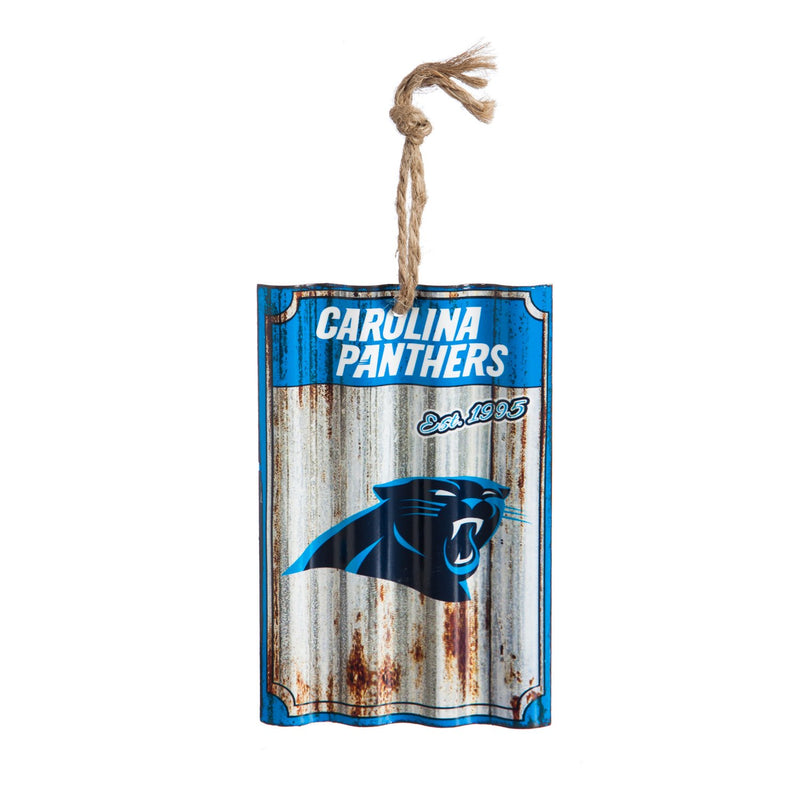Team Sports America Carolina Panthers Corrugated Metal Ornament