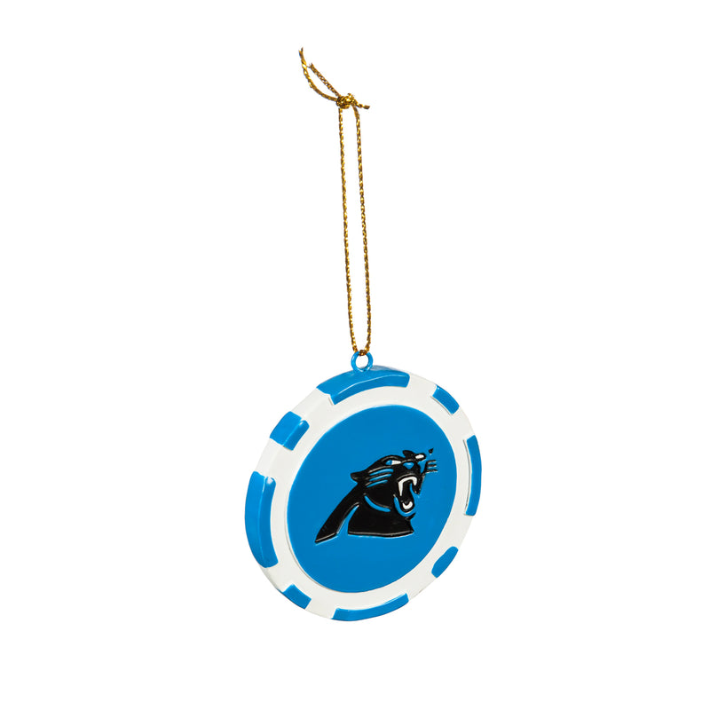 Team Sports America NFL Carolina Panthers Unique Game Chip Christmas Ornament - 2.5" Long x 2.5" Wide x 0.25" High