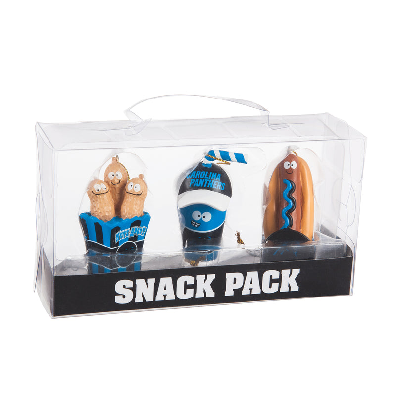 Carolina Panthers, Snack Pack Ornament Set Officially Licensed Decorative Ornament for Sports Fans