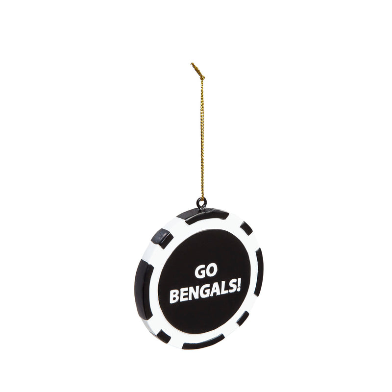 Evergreen NFL Cincinnati Bengals Game Chip DesignOrnament, Team Colors, One Size