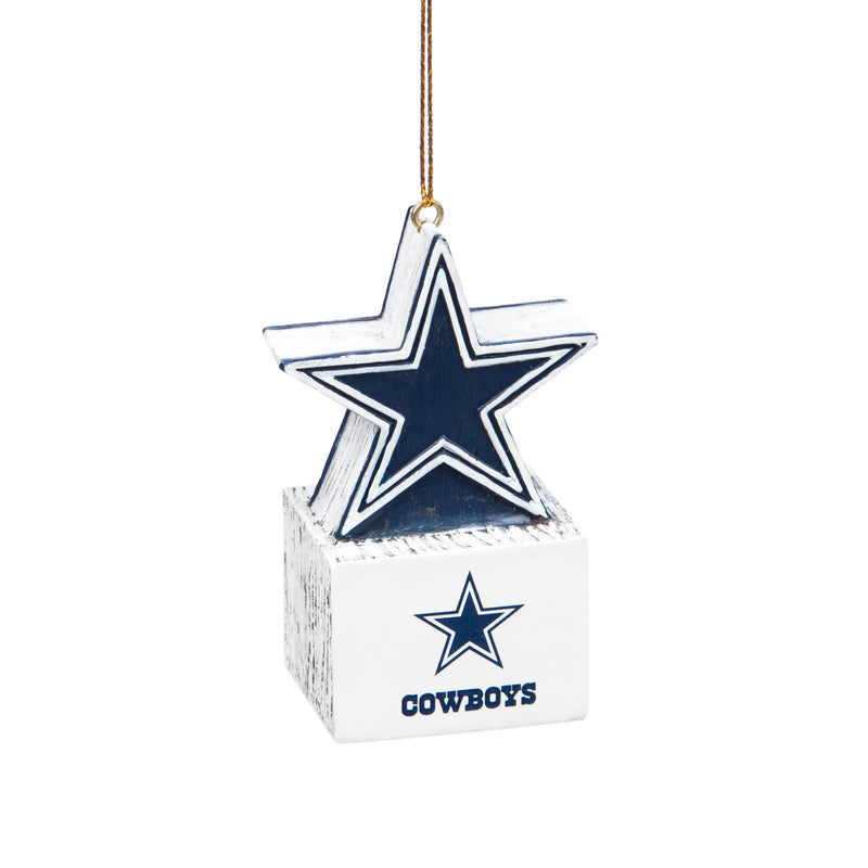 Evergreen Enterprises Mascot Ornament,  Dallas Cowboys, Custom Design, 1.5'' x 1.6 '' x 3.5'' inches