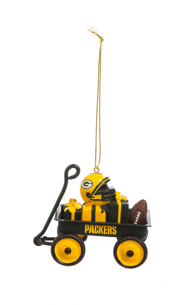 Team Sports America Green Bay Packers NFL Wagon Ornament Christmas and Decor for Football Fans