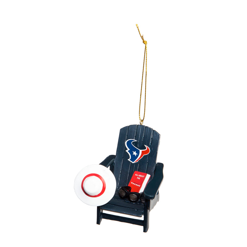 Team Sports America NFL Houston Texans Stunning Beach Adirondack Chair Christmas Ornament - 3" Long x 3" Wide x 3" High