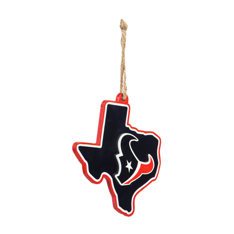 Team Sports America NFL Houston Texans Festive State Shaped Christmas Ornament - 5" Long x 5" Wide x 0.2" High