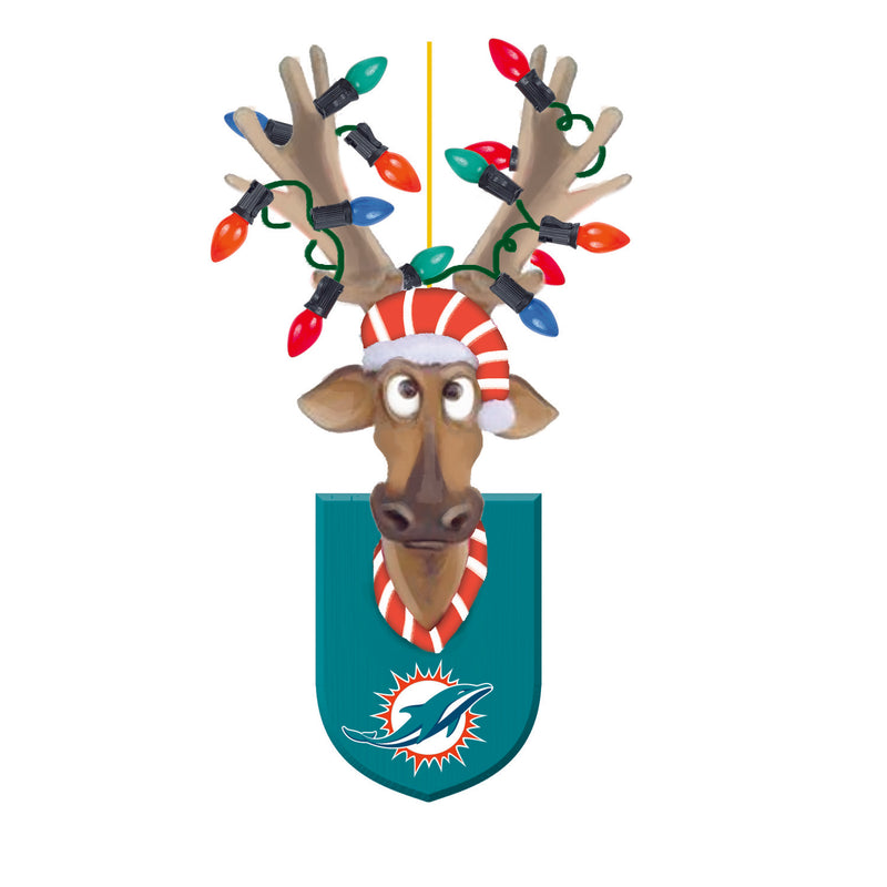 Miami Dolphins, Resin Reindeer Ornament Officially Licensed Decorative Ornament for Sports Fans
