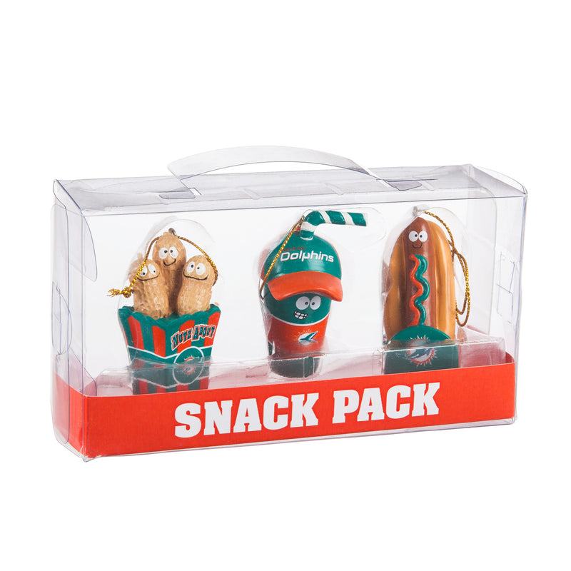 Evergreen Miami Dolphins, Snack Pack, 1.25'' x 1.5 '' x 2.25'' inches