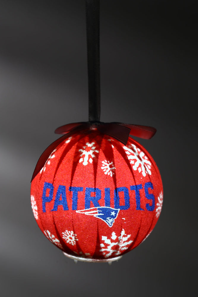 Team Sports America LED Boxed Ornament Set of 6, New England Patriots Christmas and Decor for NFL Sports Fans