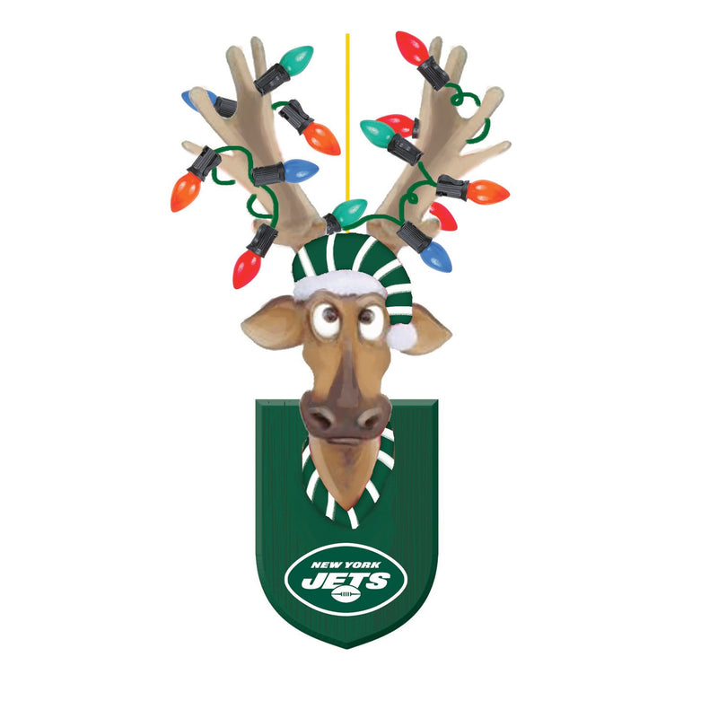 New York Jets, Resin Reindeer Ornament Officially Licensed Decorative Ornament for Sports Fans