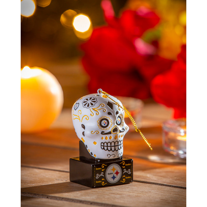 Pittsburgh Steelers, Sugar Skull Orn,3ot3824sk