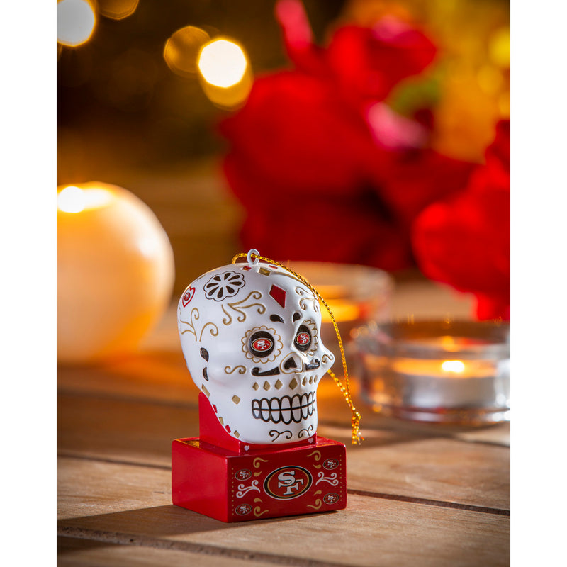 San Francisco 49ers, Sugar Skull Orn,3ot3826sk