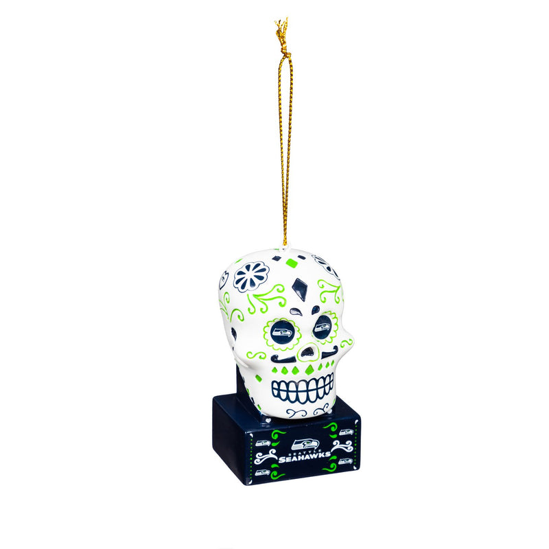 Seattle Seahawks, Sugar Skull Orn,3ot3827sk