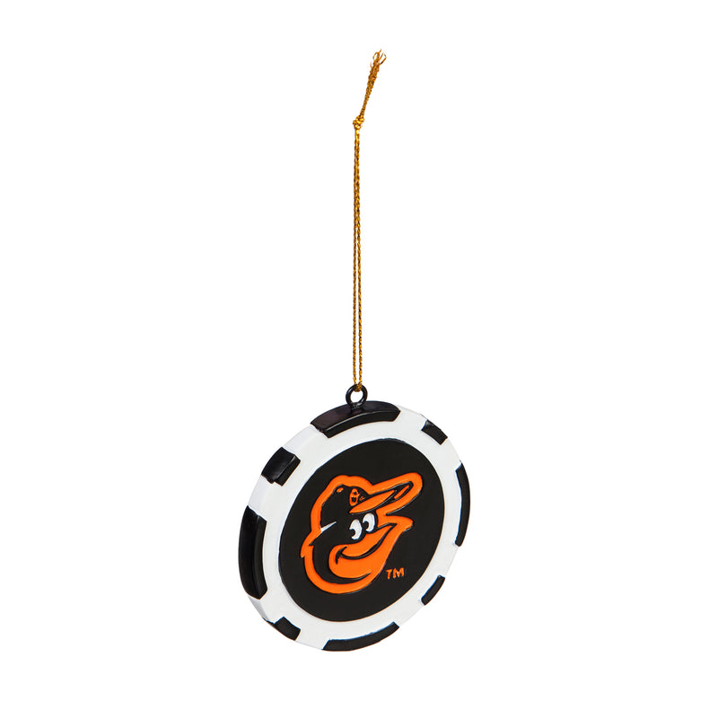 Evergreen Baltimore Orioles, Game Chip Ornament, 2.5'' x 2.5 '' x 0.25'' inches