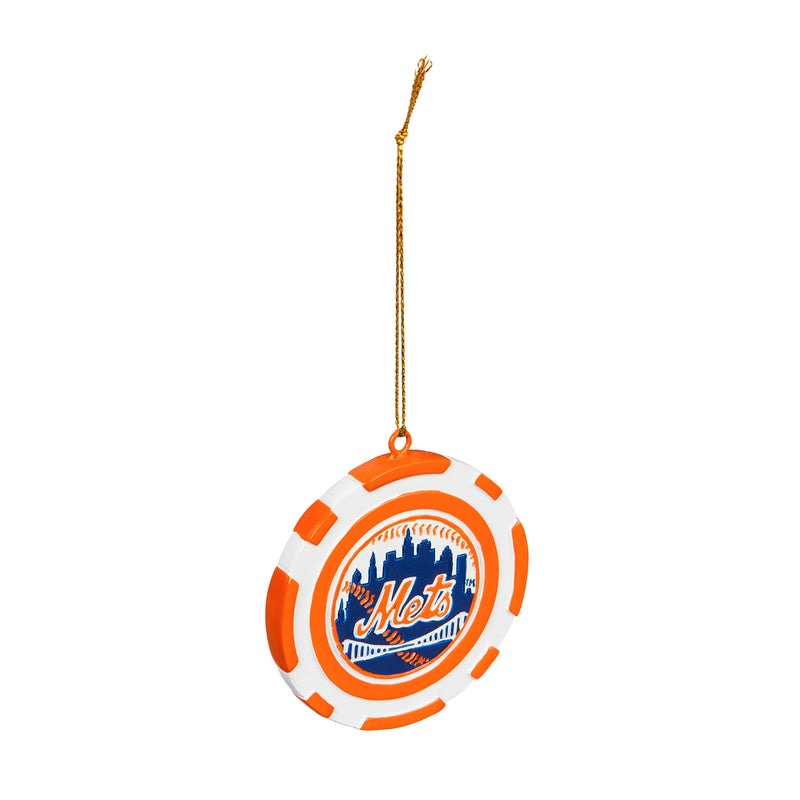 Evergreen MLB New York Mets Game Chip DesignOrnament, Team Colors, One Size
