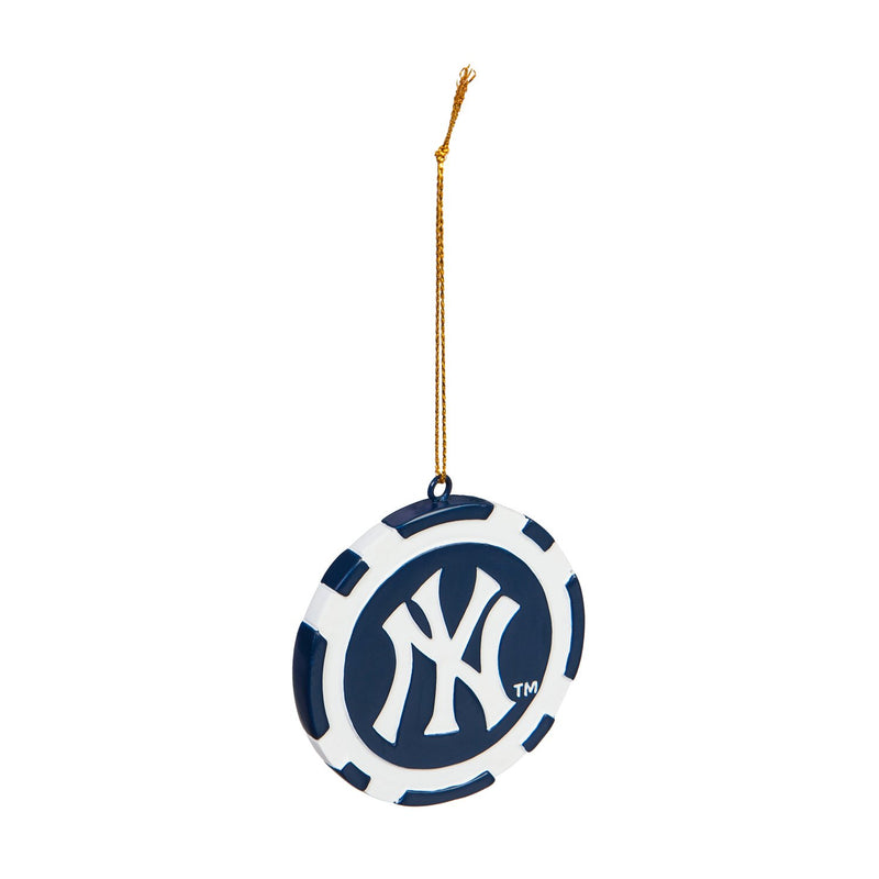 Evergreen MLB New York Yankees Game Chip DesignOrnament, Team Colors, One Size