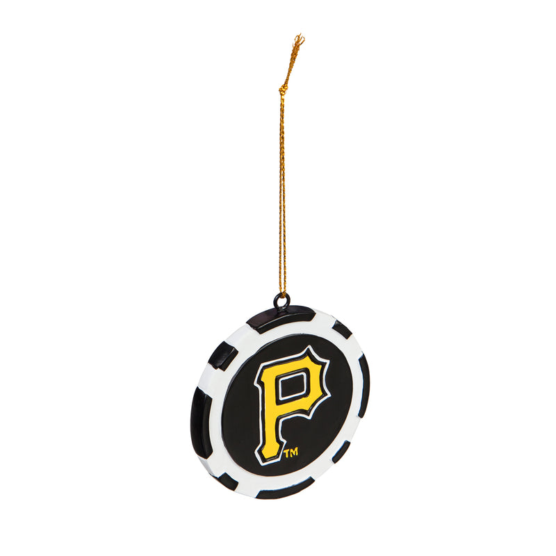 Evergreen MLB Pittsburgh Pirates Game Chip DesignOrnament, Team Colors, One Size