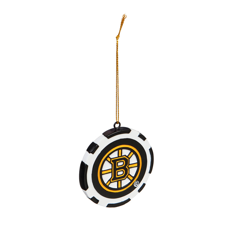 Evergreen Boston Bruins, Game Chip Ornament, 2.5'' x 2.5 '' x 0.25'' inches
