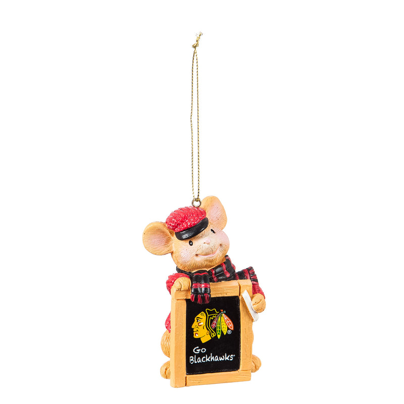 Evergreen Chicago Blackhawks, Holiday Mouse Ornament, 2'' x 1.5 '' x 3.5'' inches