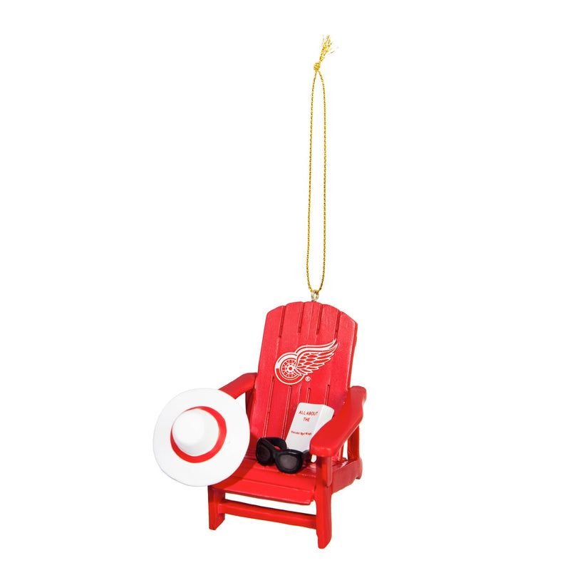Team Sports America NHL Detroit Red Wings Stunning Beach Adirondack Chair Christmas Ornament - 3" Long x 3" Wide x 3" High