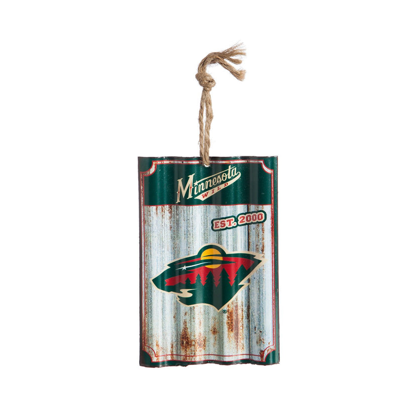 Minnesota Wild, Metal Corrugate Ornament,3ot4363mc