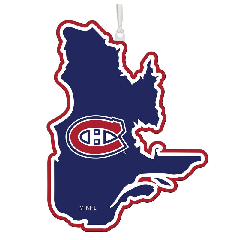 Team Sports America NHL Montreal Canadiens Festive State Shaped Christmas Ornament - 5" Long x 5" Wide x 0.2" High