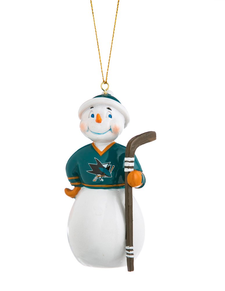 Team Sports America Polystone San Jose Sharks Jock Frost Snowman Ornament