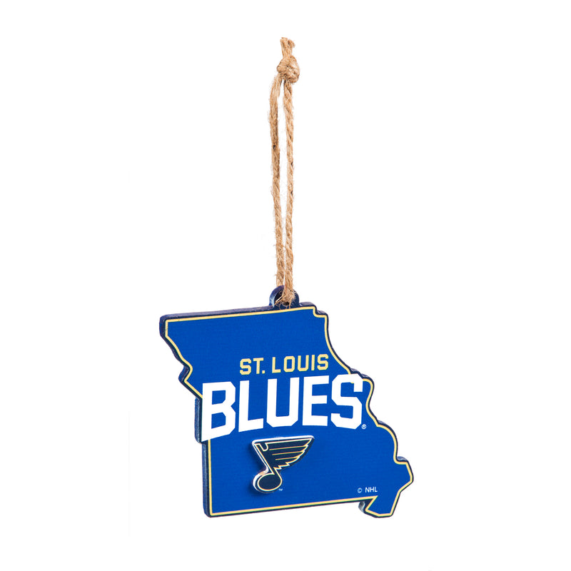 Evergreen St Louis Blues, State Ornament, 5.3'' x 0.2 '' x 5.1'' inches