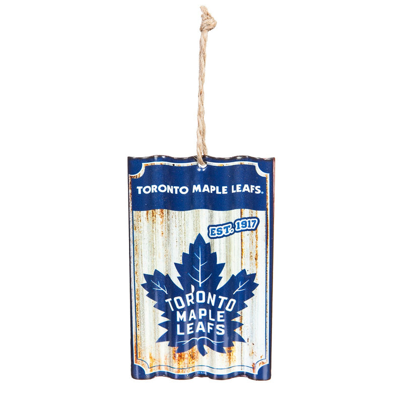 Team Sports America Toronto Maple Leafs Corrugated Metal Ornament