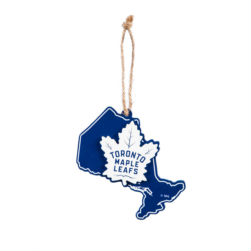 Team Sports America NHL Toronto Maple Leafs Festive State Shaped Christmas Ornament - 5" Long x 5" Wide x 0.2" High
