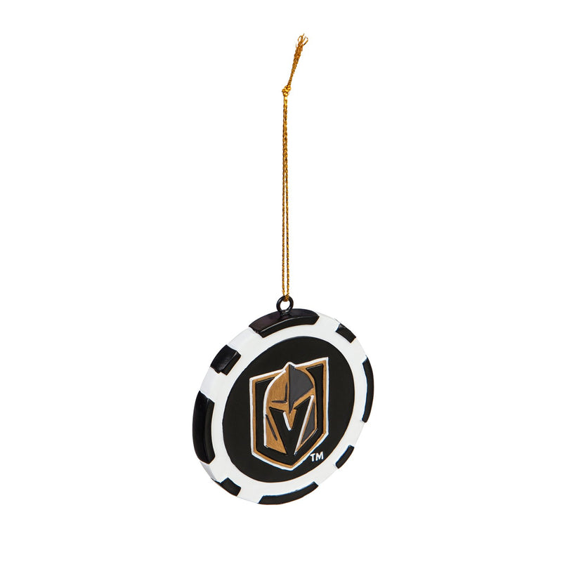 Team Sports America NHL Las Vegas Golden Knights Unique Game Chip Christmas Ornament - 2.5" Long x 2.5" Wide x 0.25" High