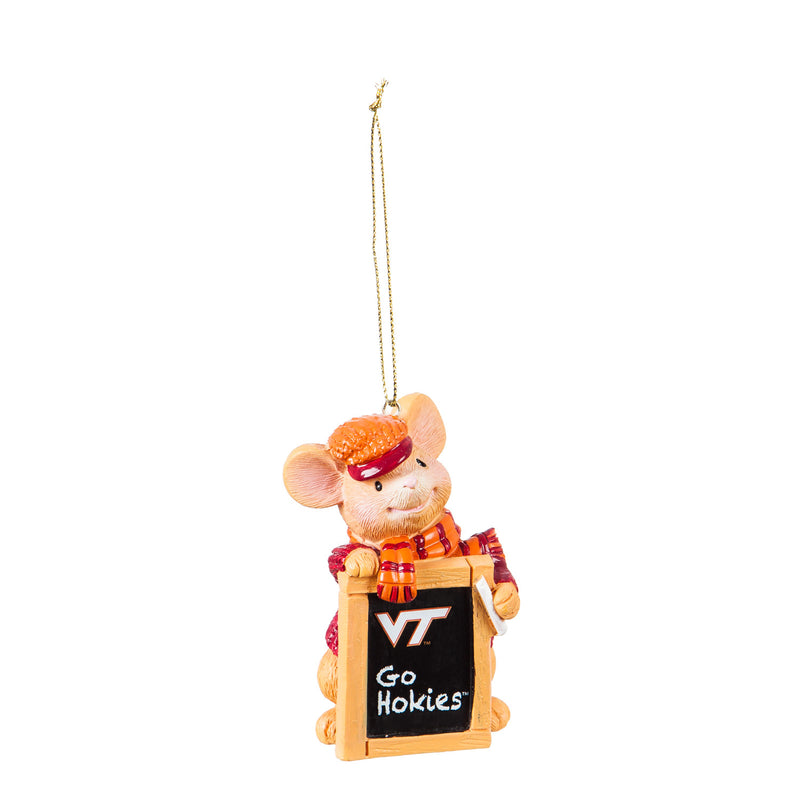 Evergreen Virginia Tech, Holiday Mouse Ornament, 2'' x 1.5 '' x 3.5'' inches