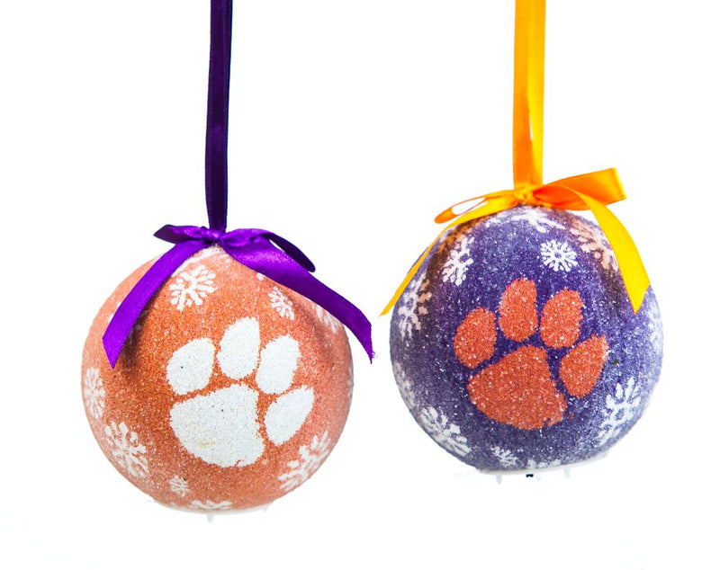 Team Sports America LED Boxed Ornament Set of 6, Clemson University Christmas and Decor for College Sports Fans