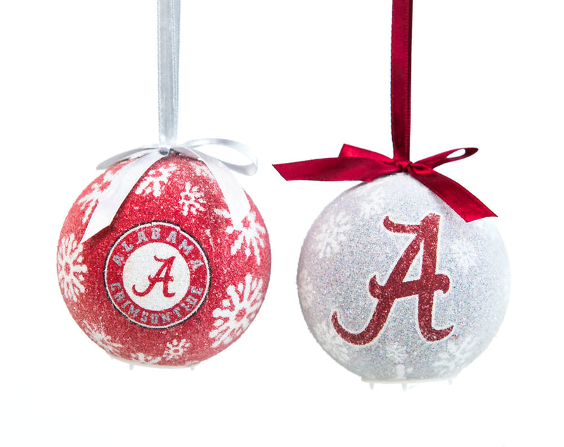 Team Sports America LED Boxed Ornament Set of 6, University of Alabama Christmas and Decor for College Sports Fans