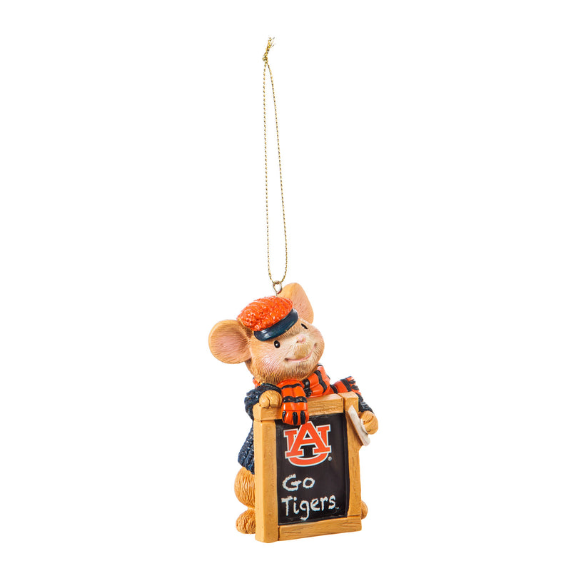 Evergreen Auburn University, Holiday Mouse Ornament, 2'' x 1.5 '' x 3.5'' inches