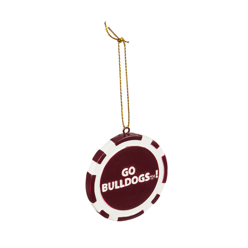 Team Sports America NCAA Mississippi State University Unique Game Chip Christmas Ornament - 2.5" Long x 2.5" Wide x 0.25" High