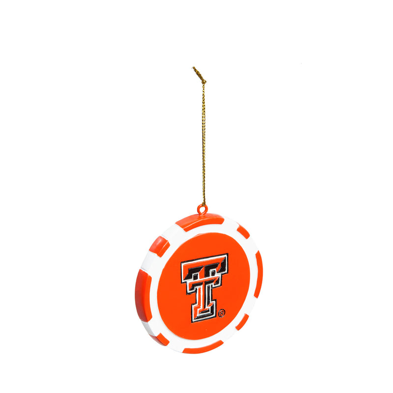 Team Sports America NCAA Texas Tech University Unique Game Chip Christmas Ornament - 2.5" Long x 2.5" Wide x 0.25" High