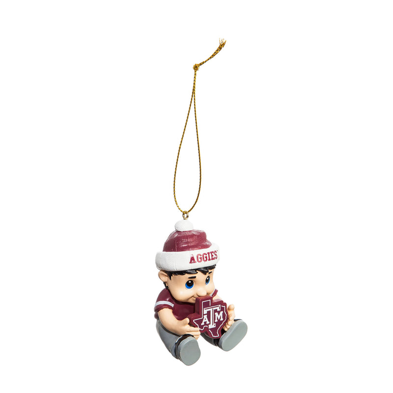 Team Sports America NCAA Texas A&M University Remarkable Adorable Lil Fan Christmas Ornament - 2" Long x 2" Wide x 3" High
