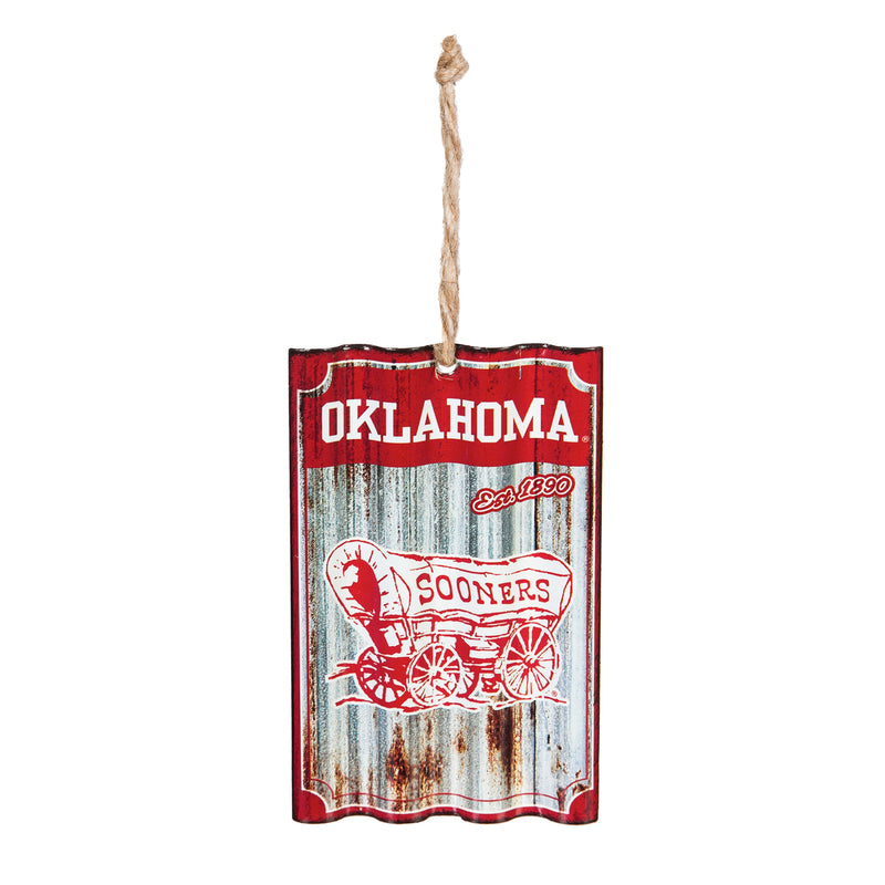 University of Oklahoma, Metal Corrugate Ornament,3ot974mc