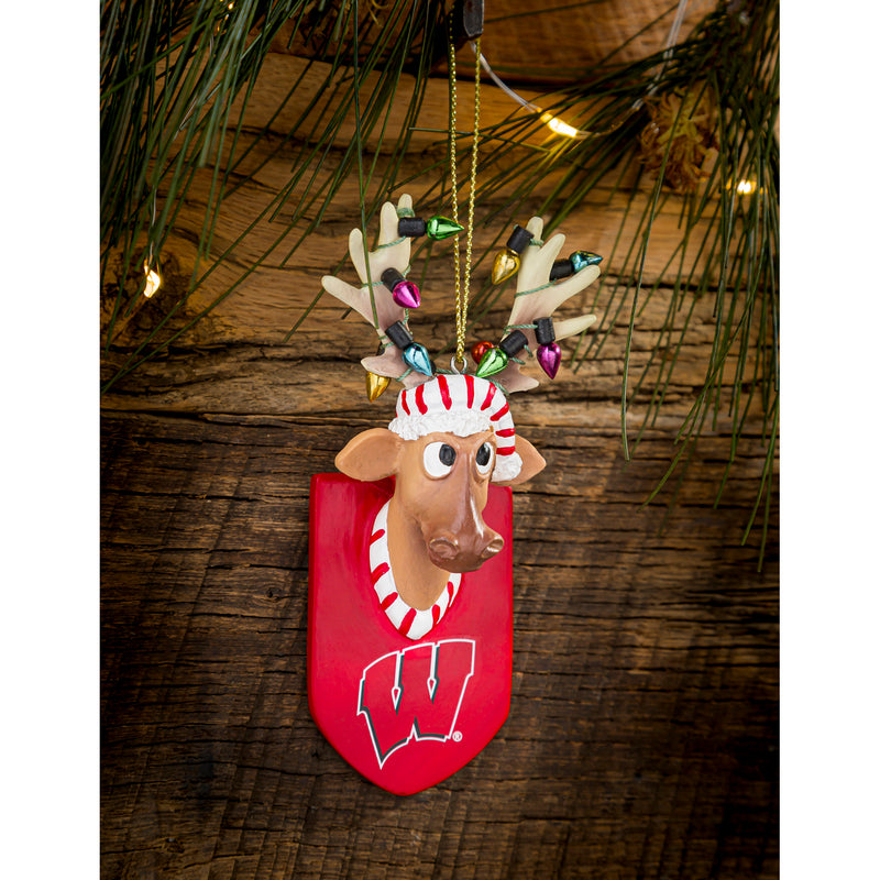 University of Wisconsin-Madison, Resin Reindeer Ornament Officially Licensed Decorative Ornament for Sports Fans