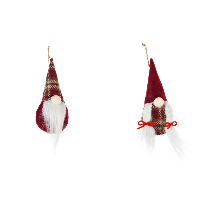 Red Metal Angel Ornament, Set of 2, 5.8'' x 5'' x 9.5'' inches