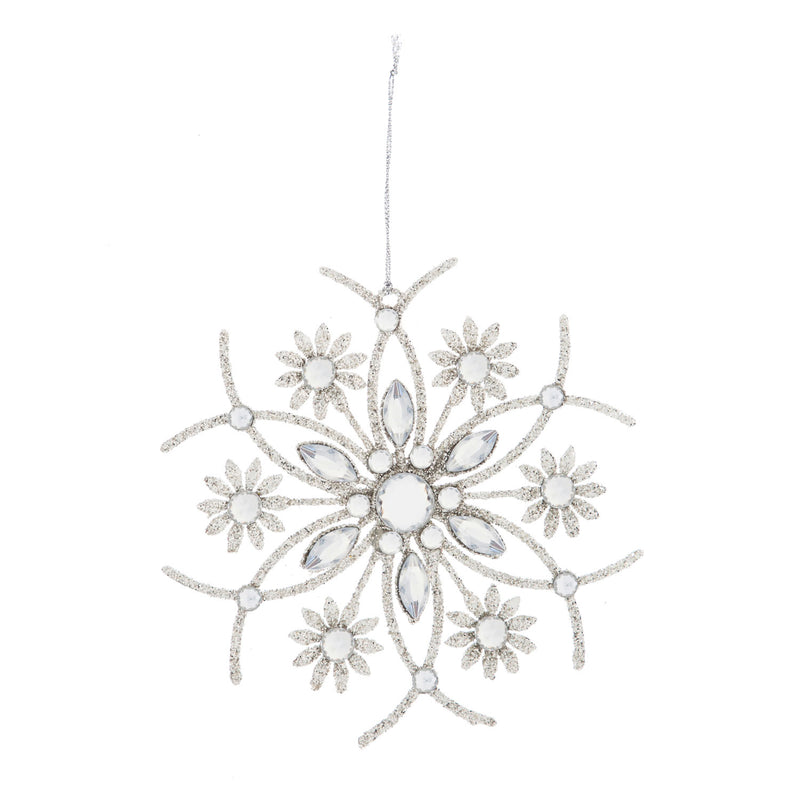 Geometric Metal Snowflake Ornament, 2 Asst