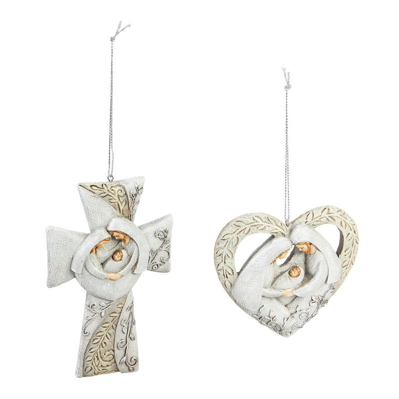 Hand Painted Holy Family Ornament, 2 Assorted