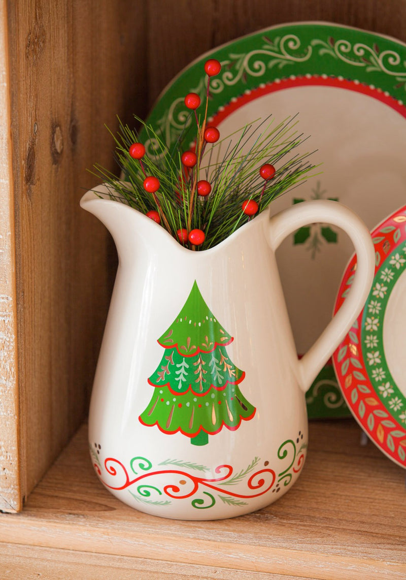 Christmas Traditions Ceramic Pitcher,3pc6530