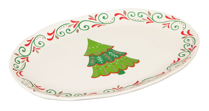 Christmas Traditions 14''x10'' Ceramic Platter,3pct6530