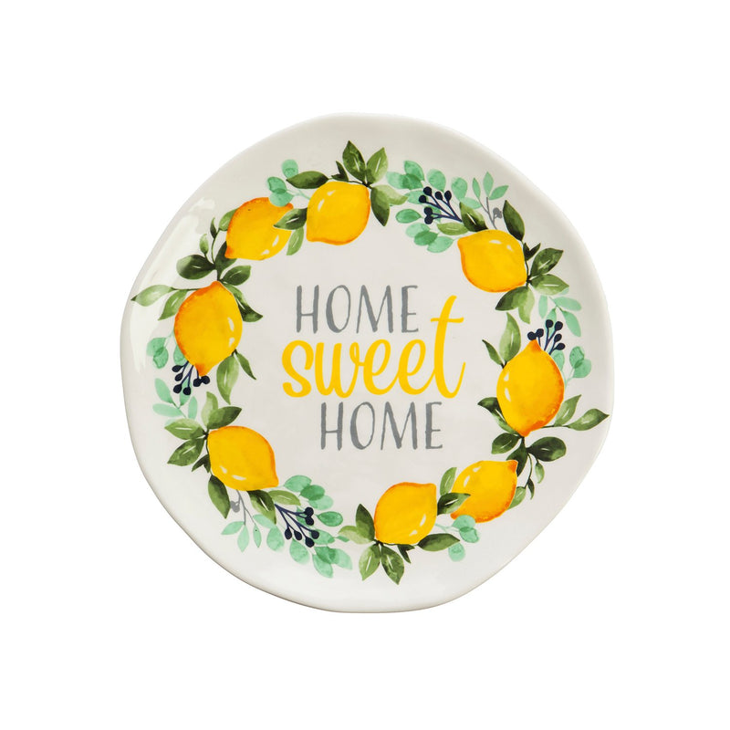 Cypress Home Lemon Drop Ceramic Salad Plate - 8 x 8 x 1 Inches