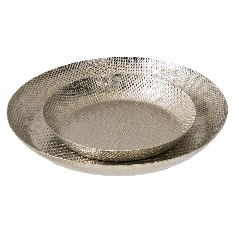 Silver Hammered Trays, Set of 2,3rmg036